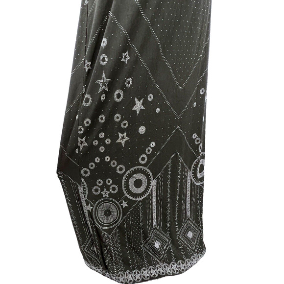 Vintage‎ Platinum Dorothy Schoelen Black Whimsey Goth Celestial Maxi Dress Lg - Picture 6 of 10